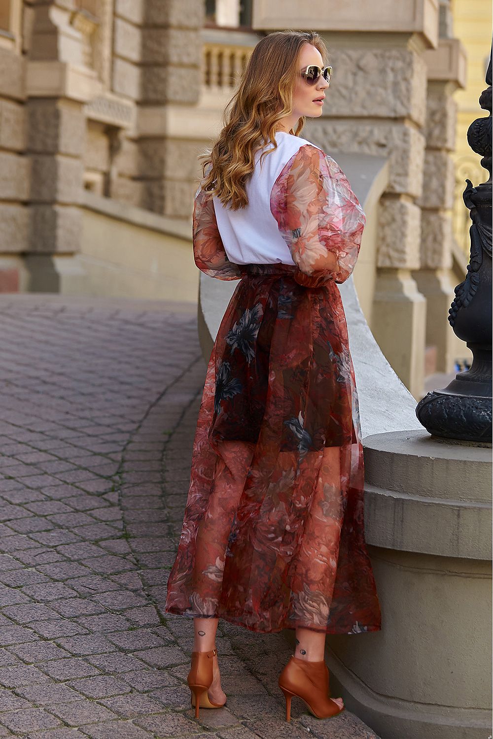  Long skirt model 145582 Makadamia 