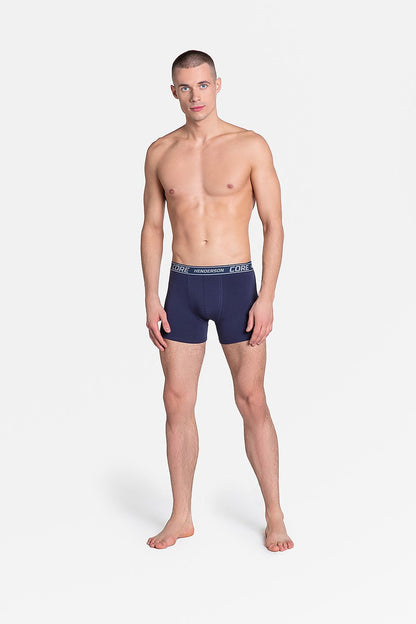 Elegant Henderson Men's Cotton Boxers in Navy Blue, featured in a sporty style and comfort fit, showcasing quality craftsmanship in luxurious design.
