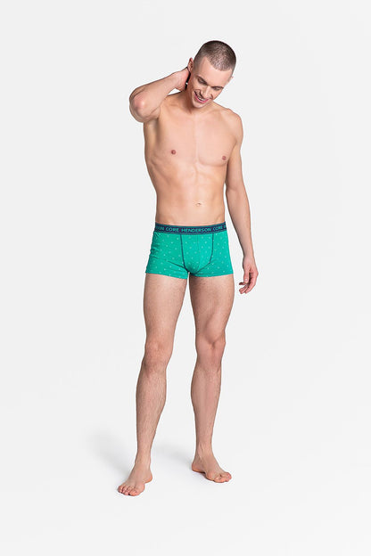 Chic Henderson men's green boxer shorts designed with a premium cotton blend and sporty aesthetic, highlighting a modern fit and vibrant colour.