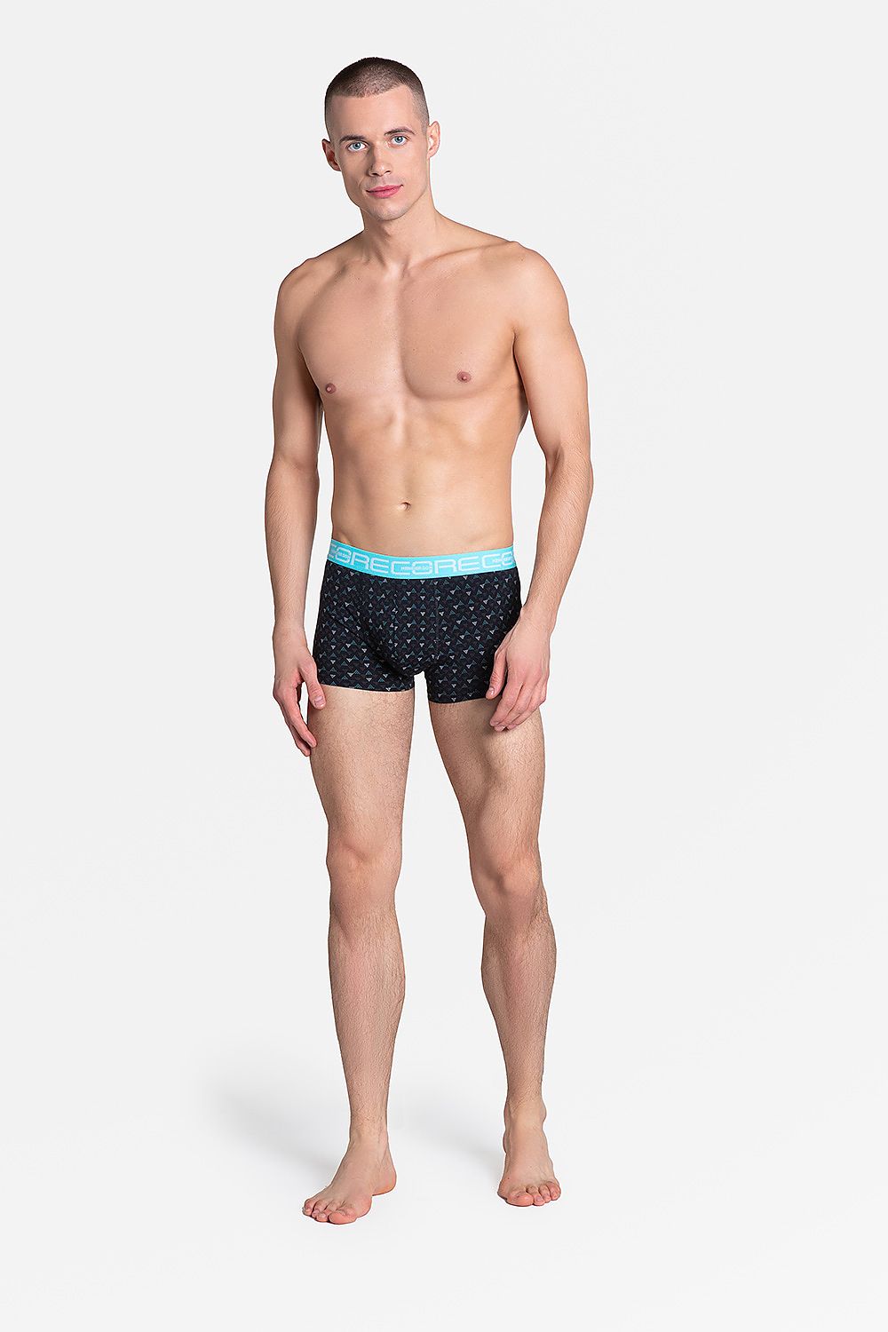 Luxury Henderson Men's 2-Pack Boxer Shorts featuring black boxer with a mosaic pattern, designed for style and comfort.