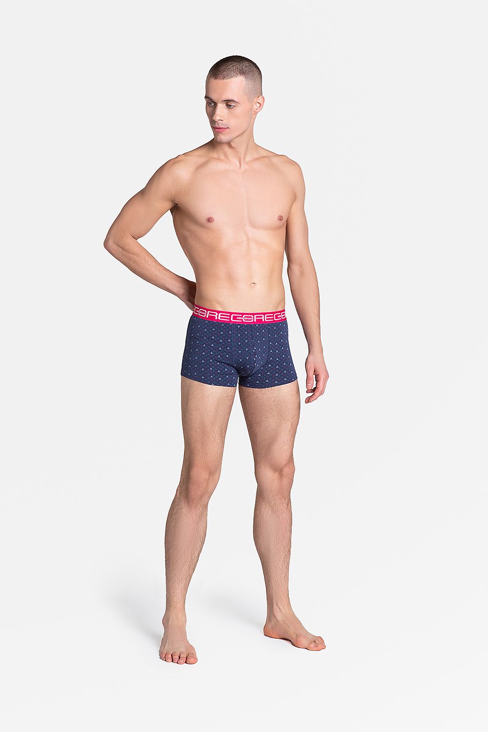 Exquisite Henderson Men's 2-Pack Boxer Shorts showcasing navy blue boxer with intricate mosaic design, perfect for the modern man.