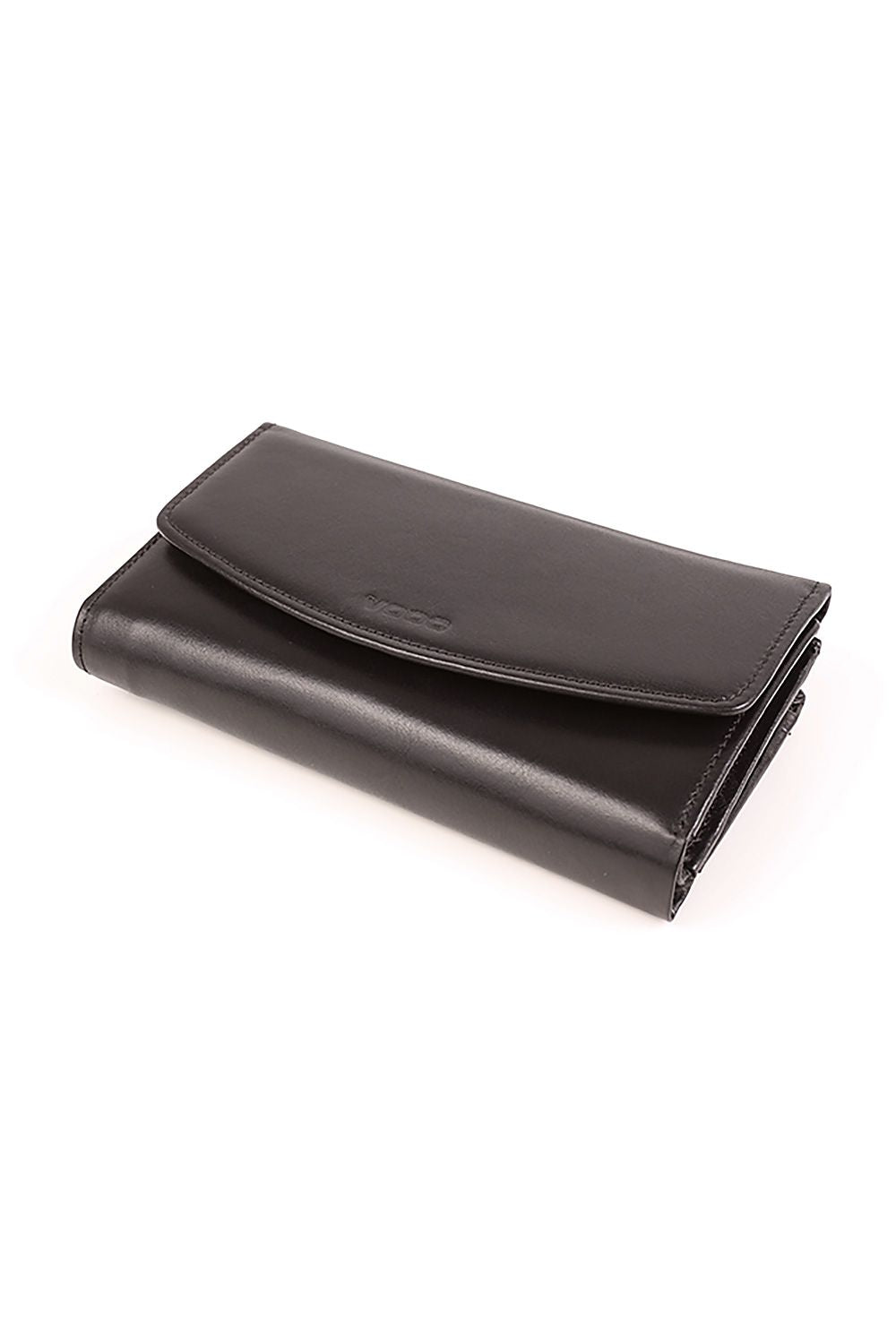 Luxury Italian Leather Women's Wallet by Verosoft, featuring a sleek black finish and an elegant, spacious design with multiple compartments for essential items.