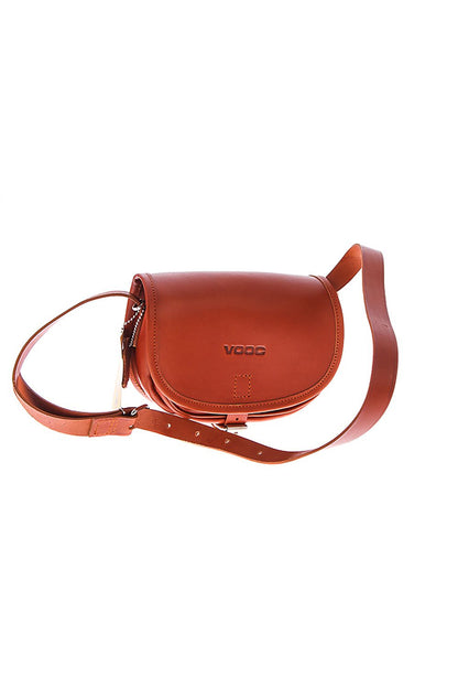 Elegant small handmade vintage leather postbag by Verosoft, showcasing a rich brown juchta leather design with an adjustable strap, perfect for stylish and functional everyday use.