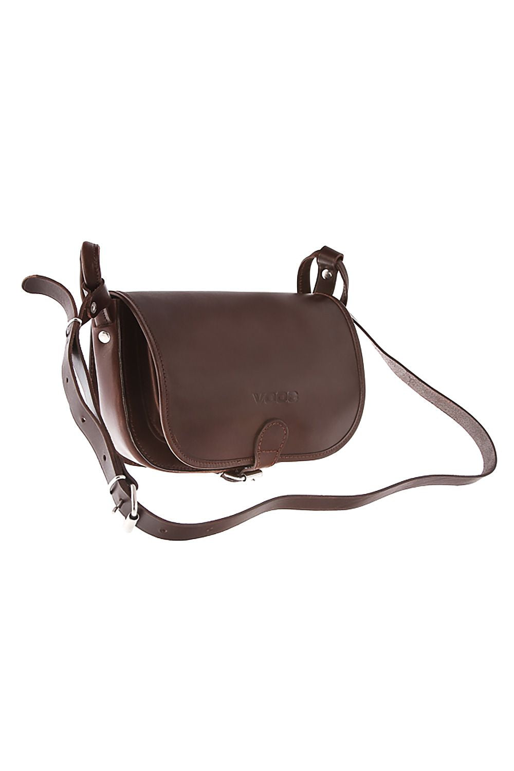 VOOC Vintage Leather Letterbox Bag for Women by Verosoft, handcrafted from premium natural juchta leather in rich brown, featuring an adjustable strap and chic design ideal for stylish organisation.