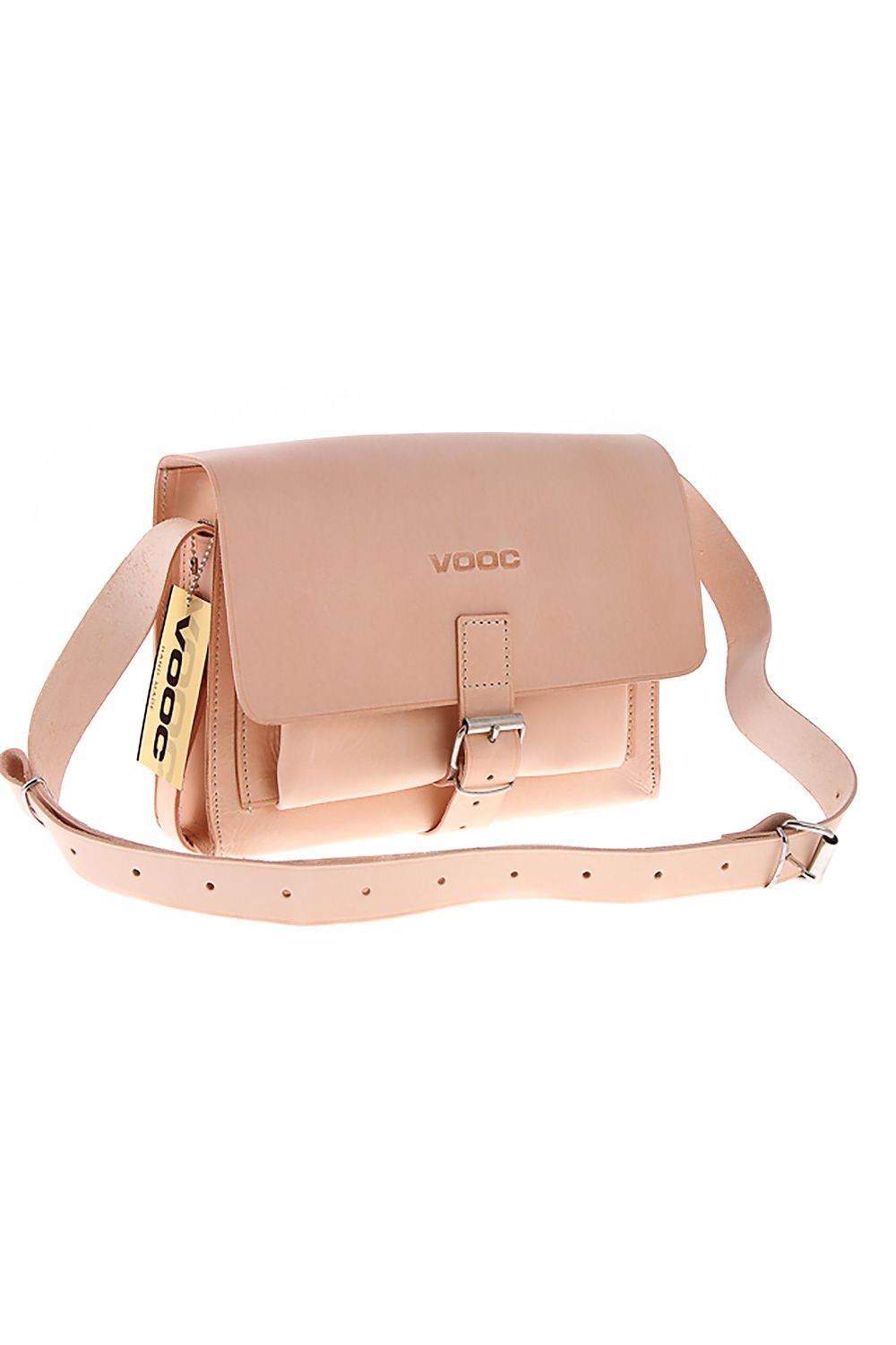 Handmade Vintage Leather Shoulder Bag by Verosoft – An elegant 26cm women's purse in soft natural leather with an adjustable strap, featuring a traditional buckle and a minimalist design.