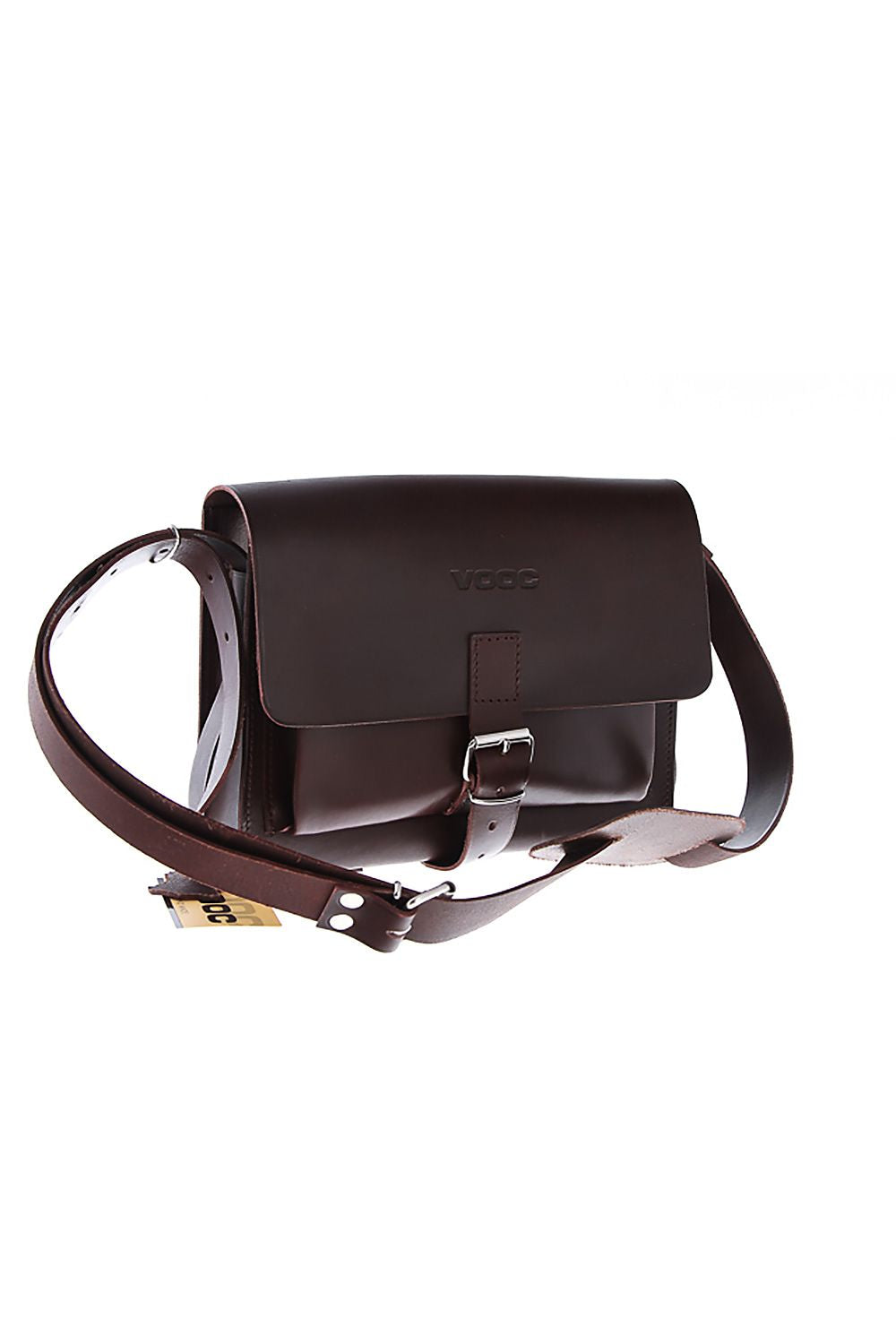 Handmade Vintage Leather Shoulder Bag by Verosoft – A luxurious 26cm women's purse in rich dark leather, showcasing an adjustable strap and timeless design, perfect for chic everyday wear.