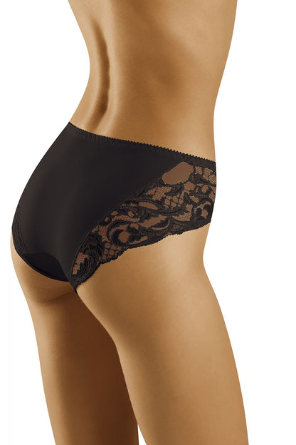 Wolbar Elegant Lace Panties for Women - Soft, Shapely Everyday Underwear with intricate black lace detailing, offering comfort and elegance.