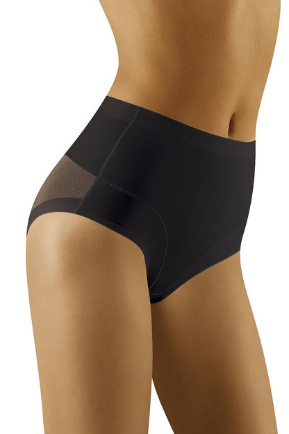 Wolbar High-Waisted Panties with Shaping and Lifting Effects, Comfortable Stretch Fabric - Side view showcasing elegant and sleek design enhancing the figure.