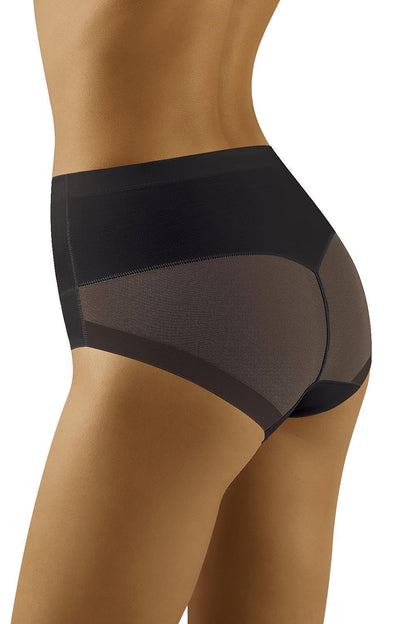 Wolbar High-Waisted Panties with Shaping and Lifting Effects, Comfortable Stretch Fabric - Back view highlighting mesh back for a flattering lift and shape.