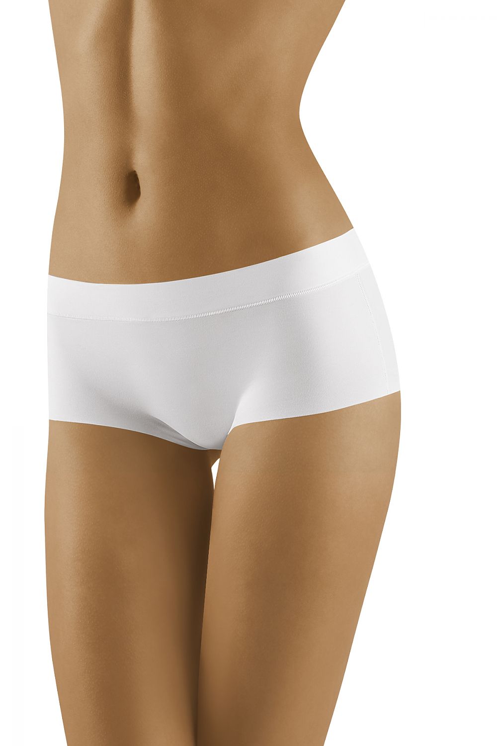 Wolbar Women's Smooth & Comfortable Laser-Cut Boxers in white, featuring a sophisticated design that ensures comfort and style during sports activities.