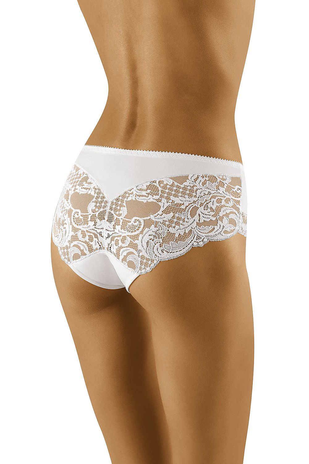 Wolbar Lace Trimmed Comfort Panties for Women featuring elegant lace detail at the back, showcasing a soft elastic waistband for ultimate comfort.