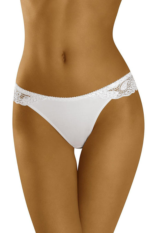 Wolbar T-Backs Sexy Tanga Cut Thongs with Exquisite Lace showcasing a delicate white lace waistband, designed for comfort and sensual appeal, highlighting a smooth silhouette.