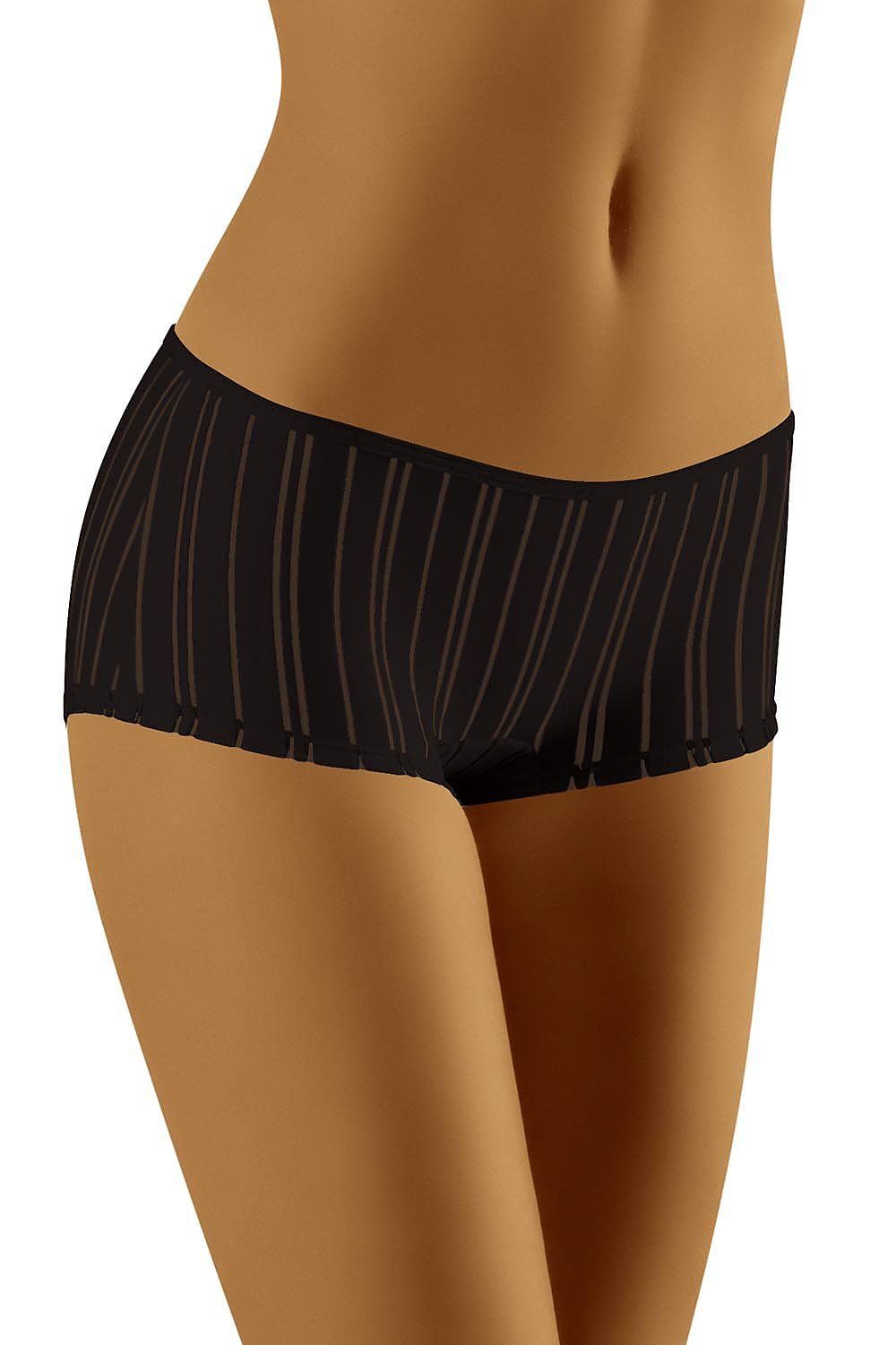Wolbar Luxury Striped Patterned Shorts in Comfortable Fabric with Spandex Blend, showcasing a stylish black striped pattern, perfect for luxury loungewear.