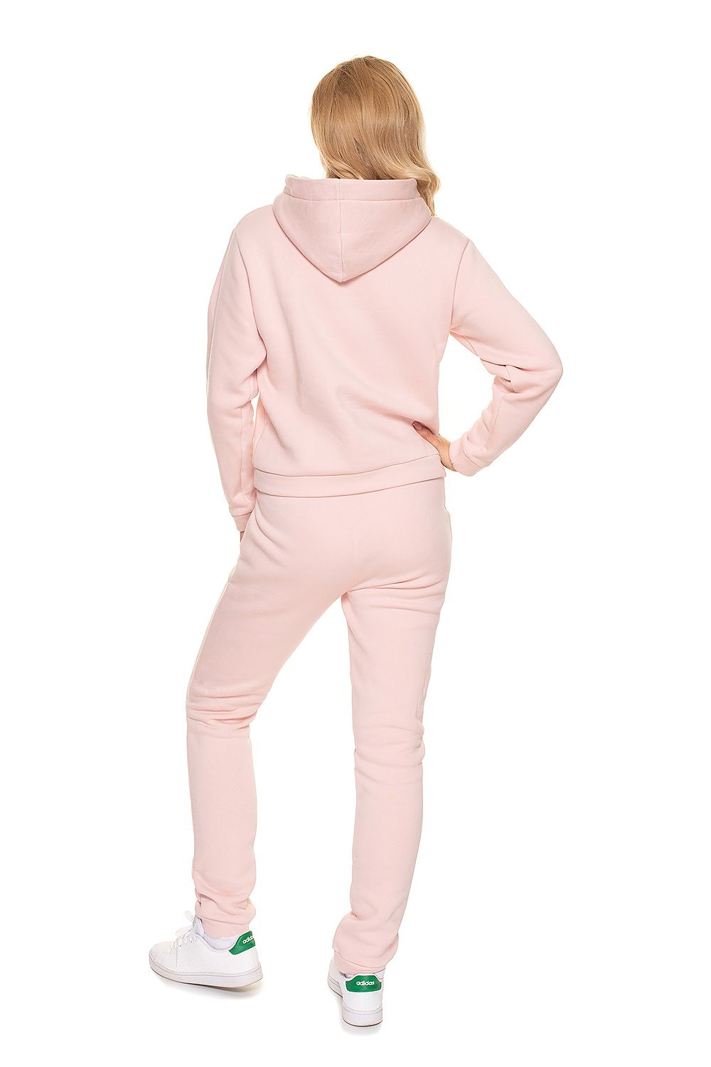 PeeKaBoo Soft Cotton Tracksuit Set With Hood - Stylish Sweatshirt & Pants in EU Sizes, back view of a model in a soft pink hoodie and pants, highlighting the stylish design and premium fabric.