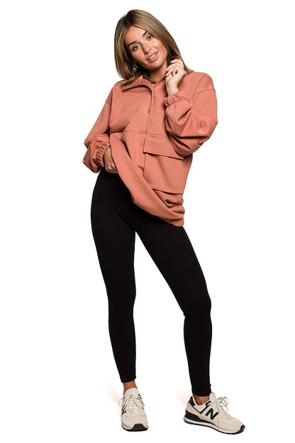 Luxurious BeWear Striped Leggings paired with a fashionable top, illustrating the versatility and chicness of soft cotton blend activewear.