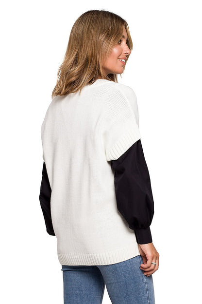 Back view of the Elegant BE Knit Sleeveless Knitwear Gilet, showcasing its luxurious design and relaxed fit.