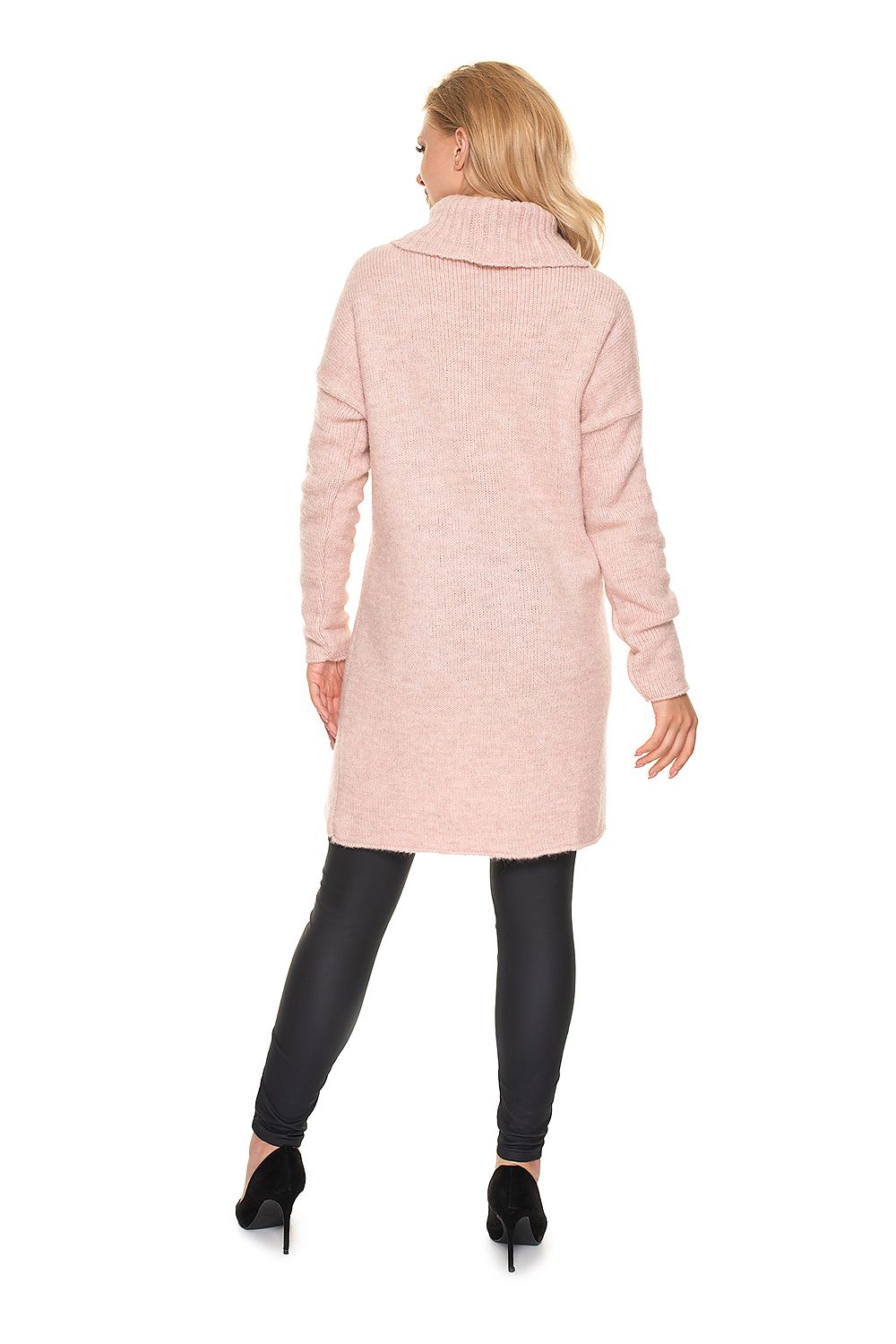 Back view of the Luxurious Wool Blend Pregnancy Sweater with Turtleneck displaying its smooth silhouette and cosy design, ideal for pregnancy and breastfeeding.