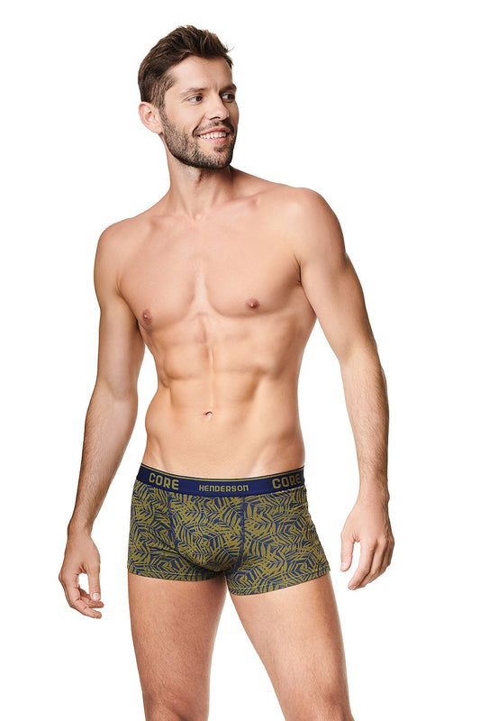Henderson Designer Boxers Set in khaki with a fashionable pattern, designed for luxury comfort and a sporty look, perfect for the contemporary gentleman.