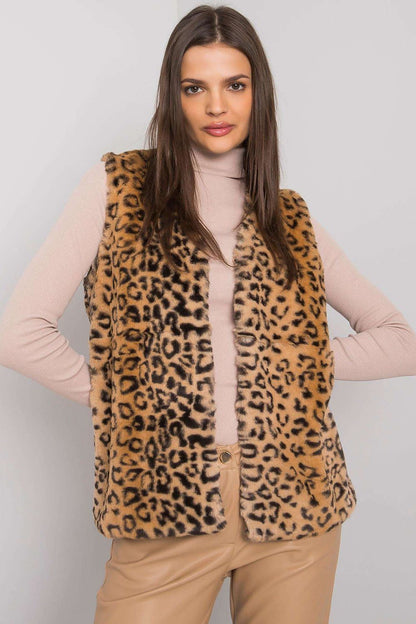 Luxury animal pattern fur vest by Yups showcasing sophisticated design and premium quality craftsmanship.