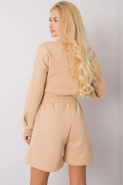 Back view of the Elegant Cotton Women's Shorts by BFG, highlighting the relaxed fit and elastic waistband for a luxurious silhouette.