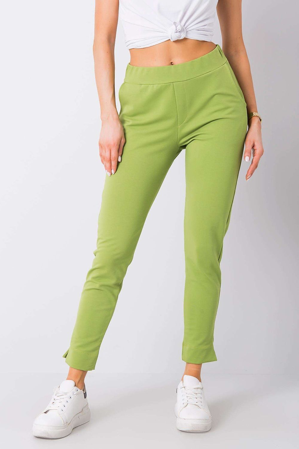 Luxury BFG Tracksuit Trousers with Elastic Waistband and Slip Pockets, presented in a chic light green colour, perfect for stylish casual wear.