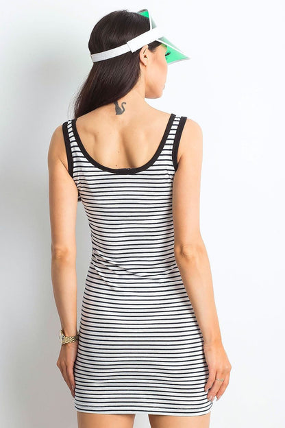 Elegant Summer Strapless Striped Mini Dress by Yups, showcasing a flattering fit with a striped design, perfect for summer outings.