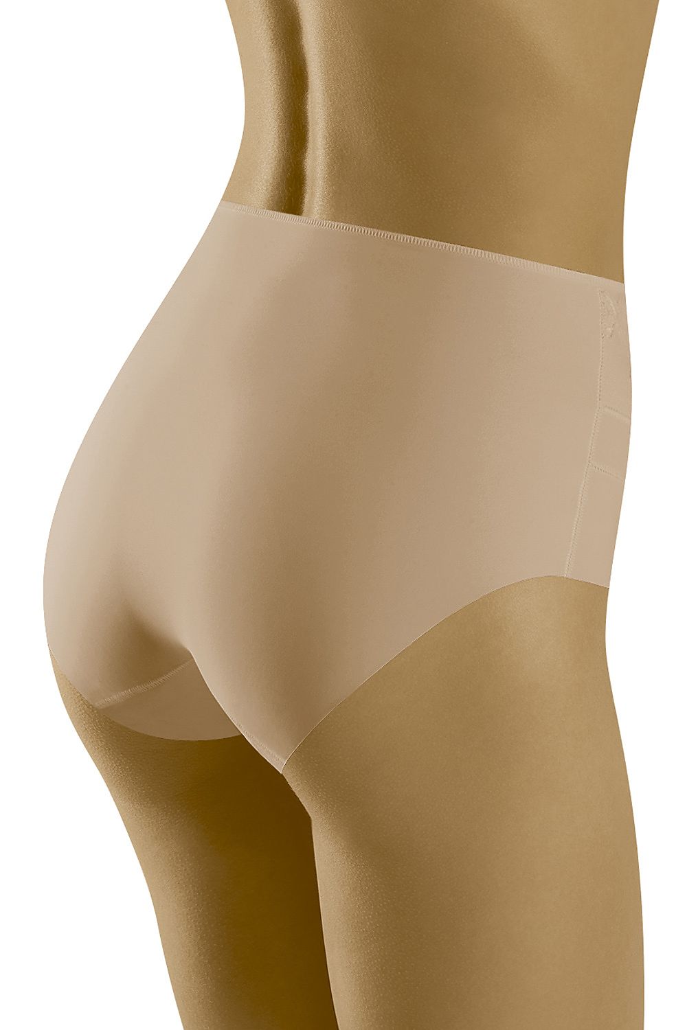 Wolbar Women's Higher-Waisted Micromodal and Lace Corrective Panties in a luxurious nude colour, elegantly designed for a smooth silhouette and refined everyday wear.