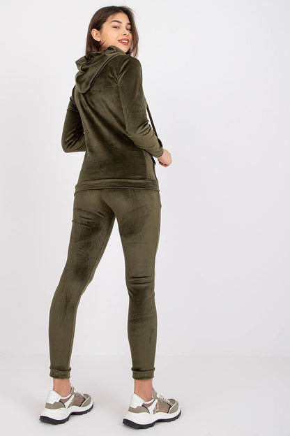 Back view of a stylish velour loungewear set, highlighting the contemporary design and luxurious fabric, perfect for casual outings or lounging.