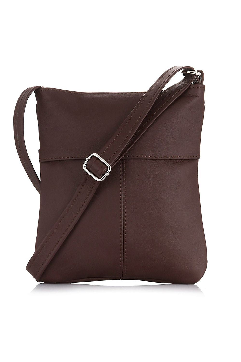 Exquisite brown natural leather women's mailbag featuring an adjustable strap, perfect for a sophisticated touch. Ideal for daily use with sleek design and premium craftsmanship.