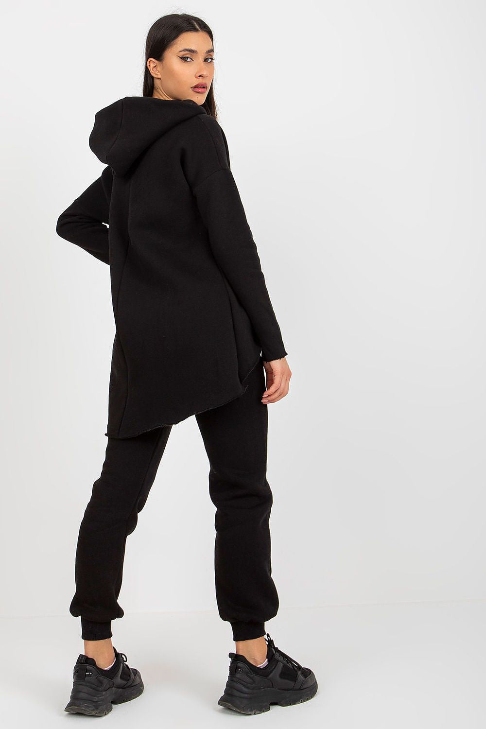 Close-up of the Luxury Women's 2-Piece Set: Hooded Sweatshirt and Trousers showcasing high-quality fabric and exquisite design with a waist tie and practical pockets.