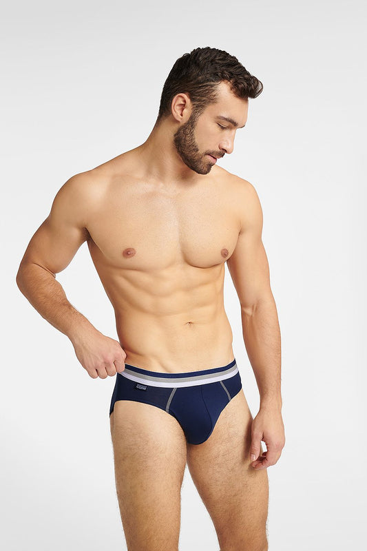 Close-up of Henderson Men's Premium Cotton Briefs, showcasing the high-quality fabric and soft elastic waistband, Pack of 2, EU Sizes L-XXL.