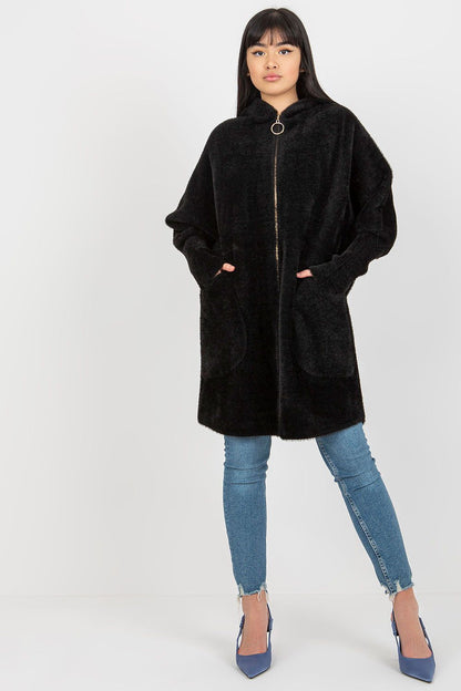 Elegant Luxury Women's Coat MBM with cozy hood and large pockets, tailored for a chic look and ultimate comfort.