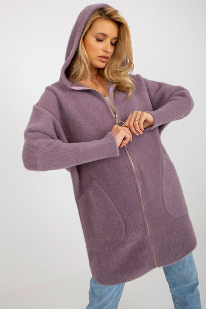 Luxury Women's Coat MBM with Hood, featuring long sleeves and a zippered design, complemented by large pockets for added functionality.