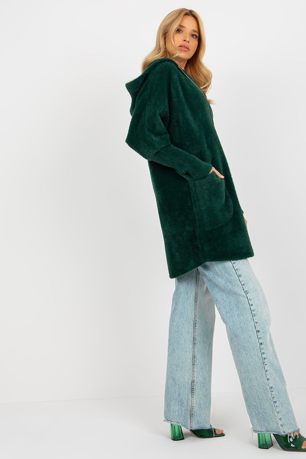 Luxury Women's Coat MBM with Hood, Long Sleeves, Zippered Design & Large Pockets - Elegant outerwear showcasing premium materials.