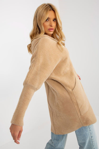 Stylish Luxury Women's Coat MBM showcasing a cozy hood, long sleeves, and an elegant zippered design with spacious pockets.