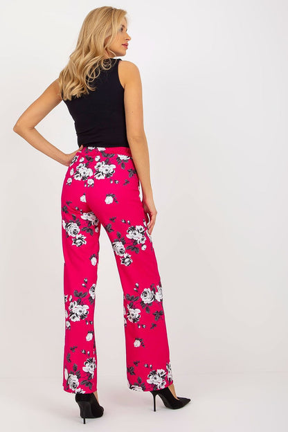 Elegant High-Waisted Women’s Wide-Leg Trousers by Lakerta - Comfortable Cotton Blend, showcasing the luxurious fabric and stylish design.