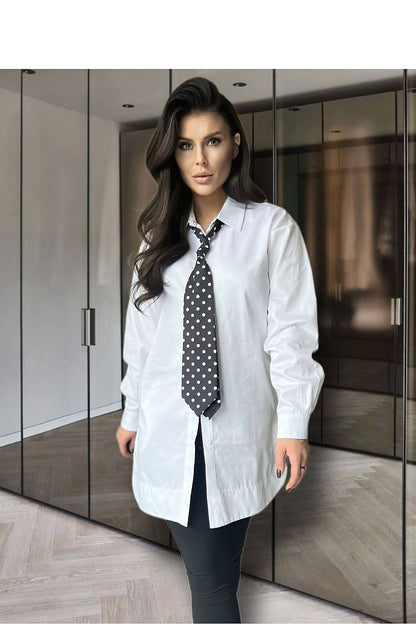 Elegant Cotton Long Sleeve Button-Down Shirt for Women by O La La displayed in a stylish setting.