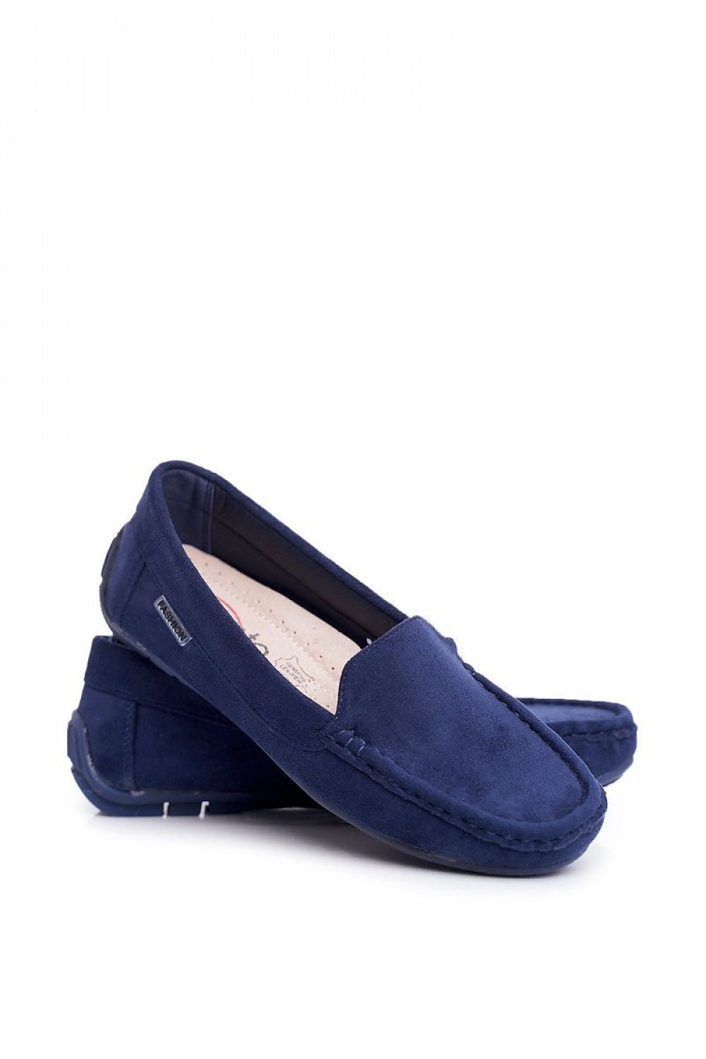 Sophisticated navy suede moccasins showcasing a classic design, enhanced for comfort and style, crafted by Step in style.
