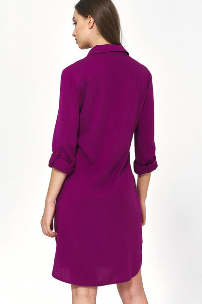 Chic back view of the Nife oversized viscose daydress, demonstrating its flattering fit and luxurious fabric.