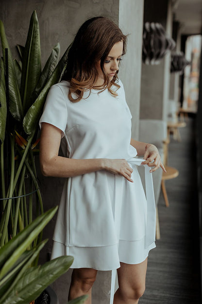 Tessita Luxurious Daydress with a double-layered flared bottom, perfect for sophisticated summer outings.