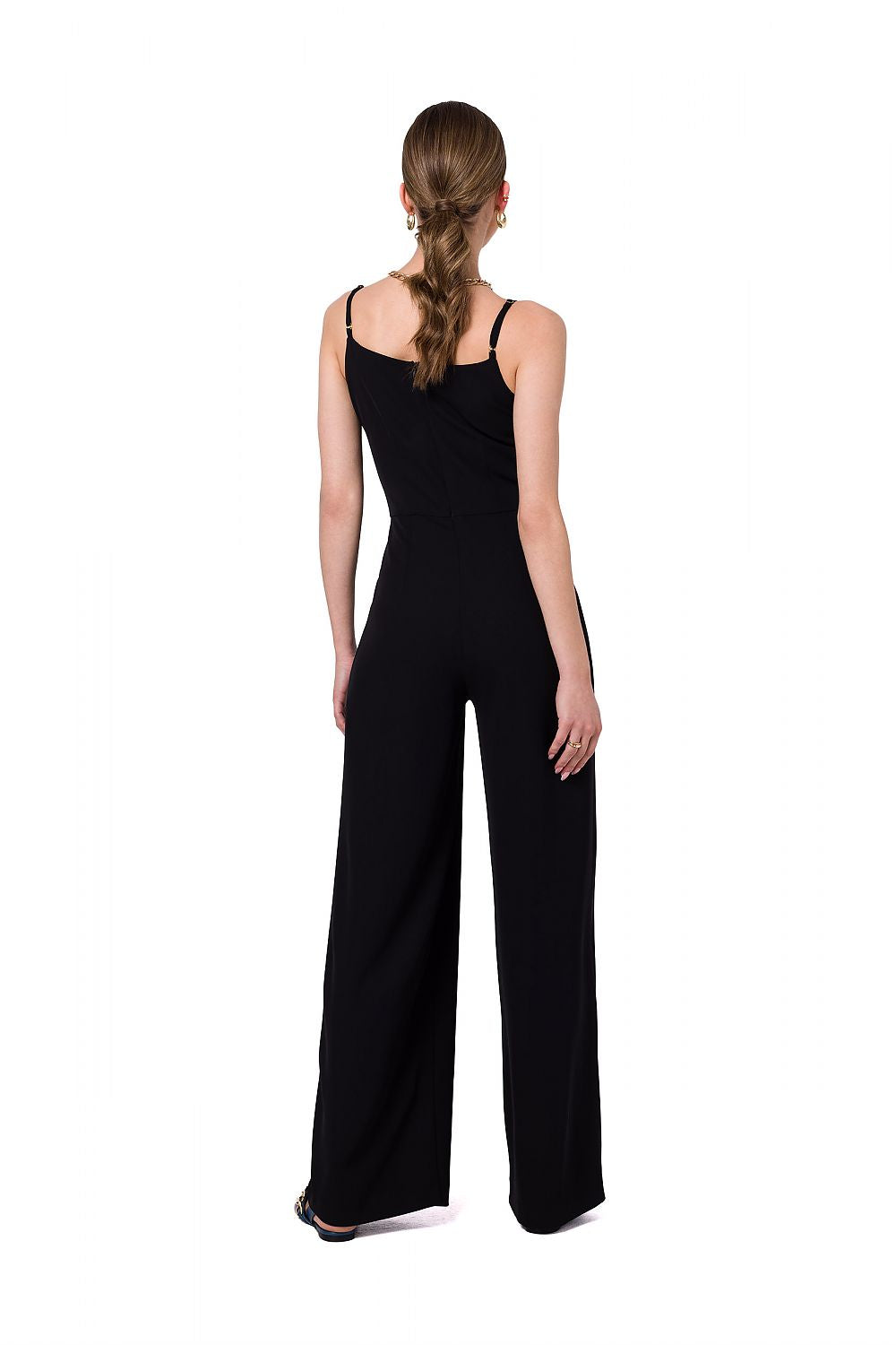 Stylove elegant one-piece suit back view, showcasing adjustable straps and a sophisticated design ideal for formal occasions.
