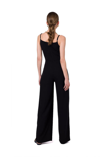 Stylove elegant one-piece suit back view, showcasing adjustable straps and a sophisticated design ideal for formal occasions.