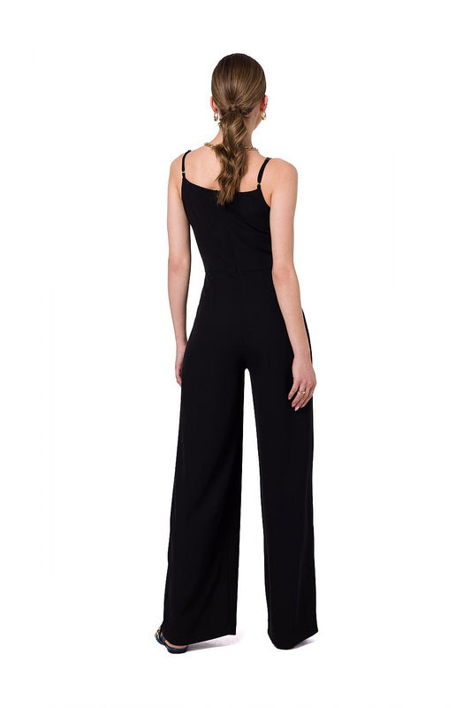 Stylove elegant one-piece suit back view, showcasing adjustable straps and a sophisticated design ideal for formal occasions.