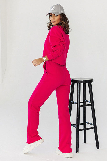 Fashion-forward pink sweatpants from IVON, showcasing a sleek fit and modern design, perfect for elevating casual elegance.