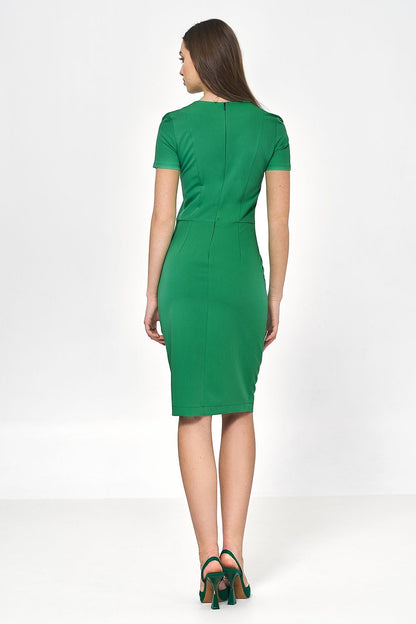 Sophisticated back view of the Nife Minimalist Daydress showcasing its sleek silhouette, ideal for transitioning from professional to social settings.