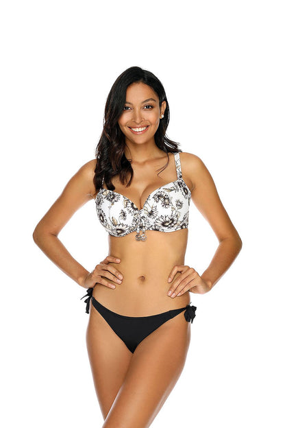 Stylish model showcasing the Luxury Women's Two Piece Etna Swimsuit by Etna, featuring padded cups and adjustable straps, designed for larger busts.