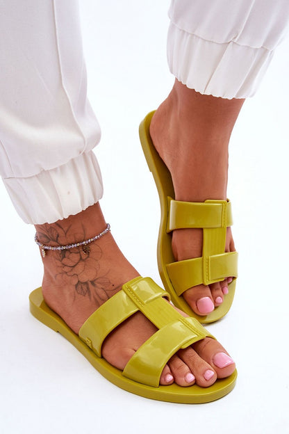Elegant vegan flip-flops by ZAXY in a stunning lime green hue, designed by Step in Style. Perfect for summer chic, featuring a sleek minimalist design.