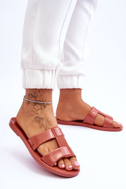 Trendy pink vegan flip-flops by ZAXY presented by Step in Style, ideal for a chic summer look with their fashionable and comfortable design.