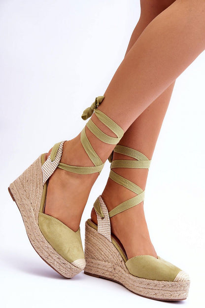 Elegant eco-suede platform sandals by Step in Style, showcasing a chic jute braid design and non-slip rubber sole, perfect for summer fashion.