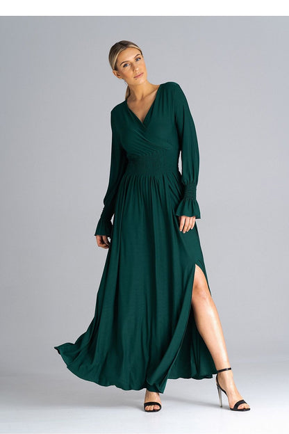 Elegant Figl maxi dress displayed elegantly with contemporary design, ideal for confident fashion statements at upscale gatherings.